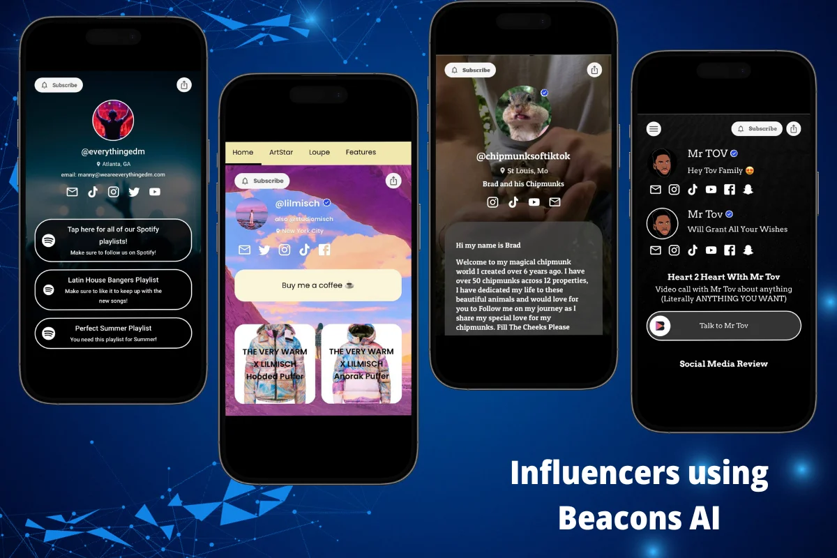 Influencers using beacons AI