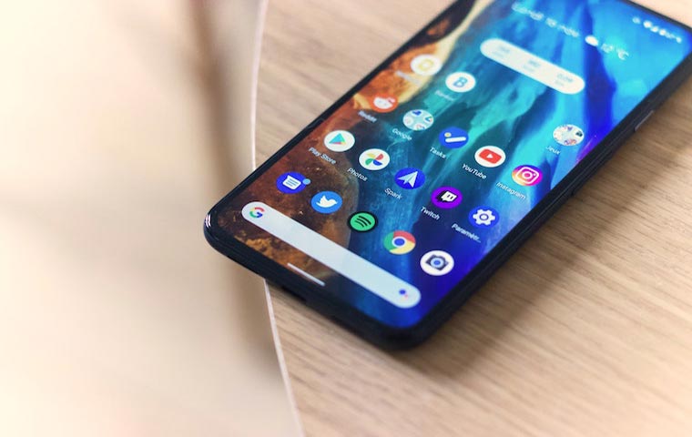 an OS android smartphone on the table