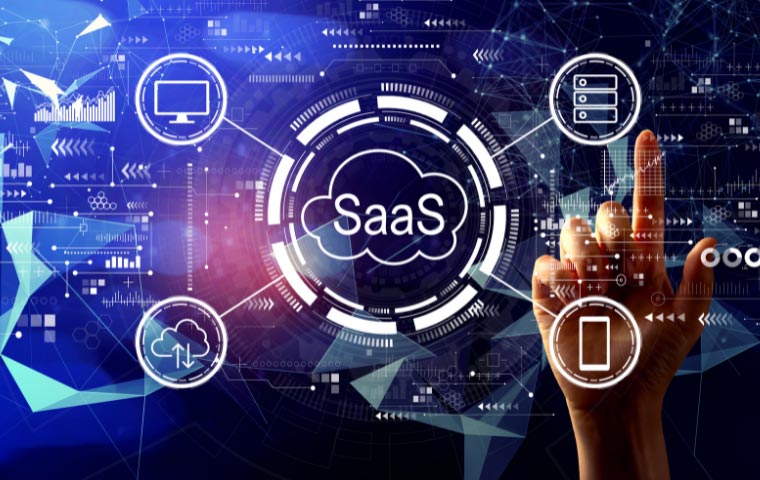 a graphical photo of saas and some related icons