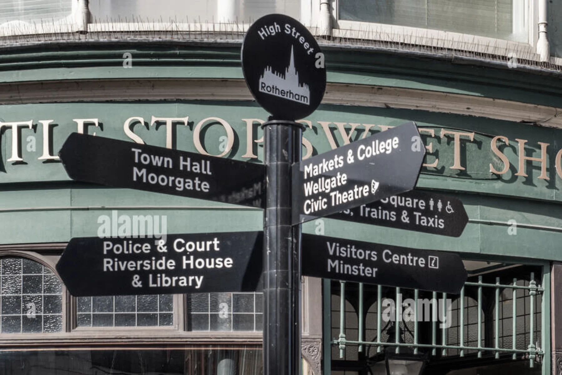 signposts in a store