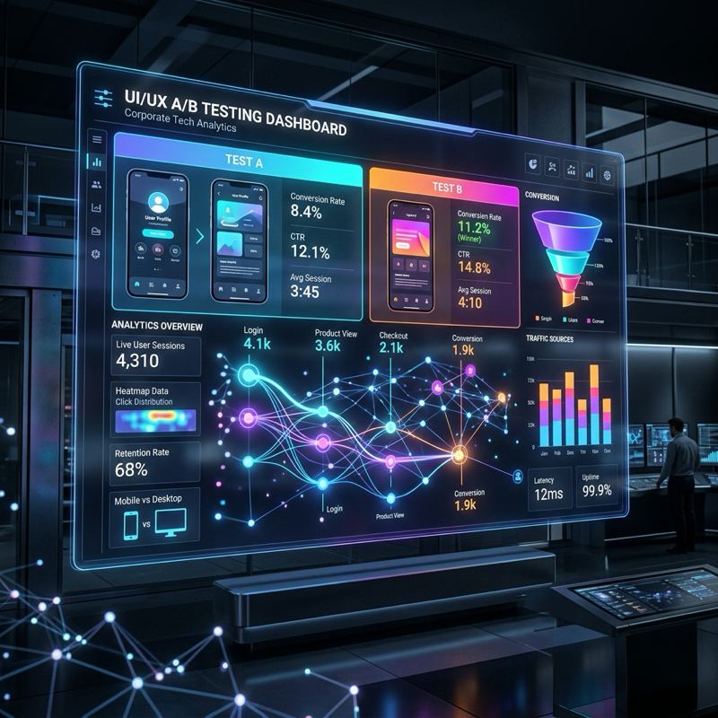 A/B testing and analytics dashboard for UI/UX design