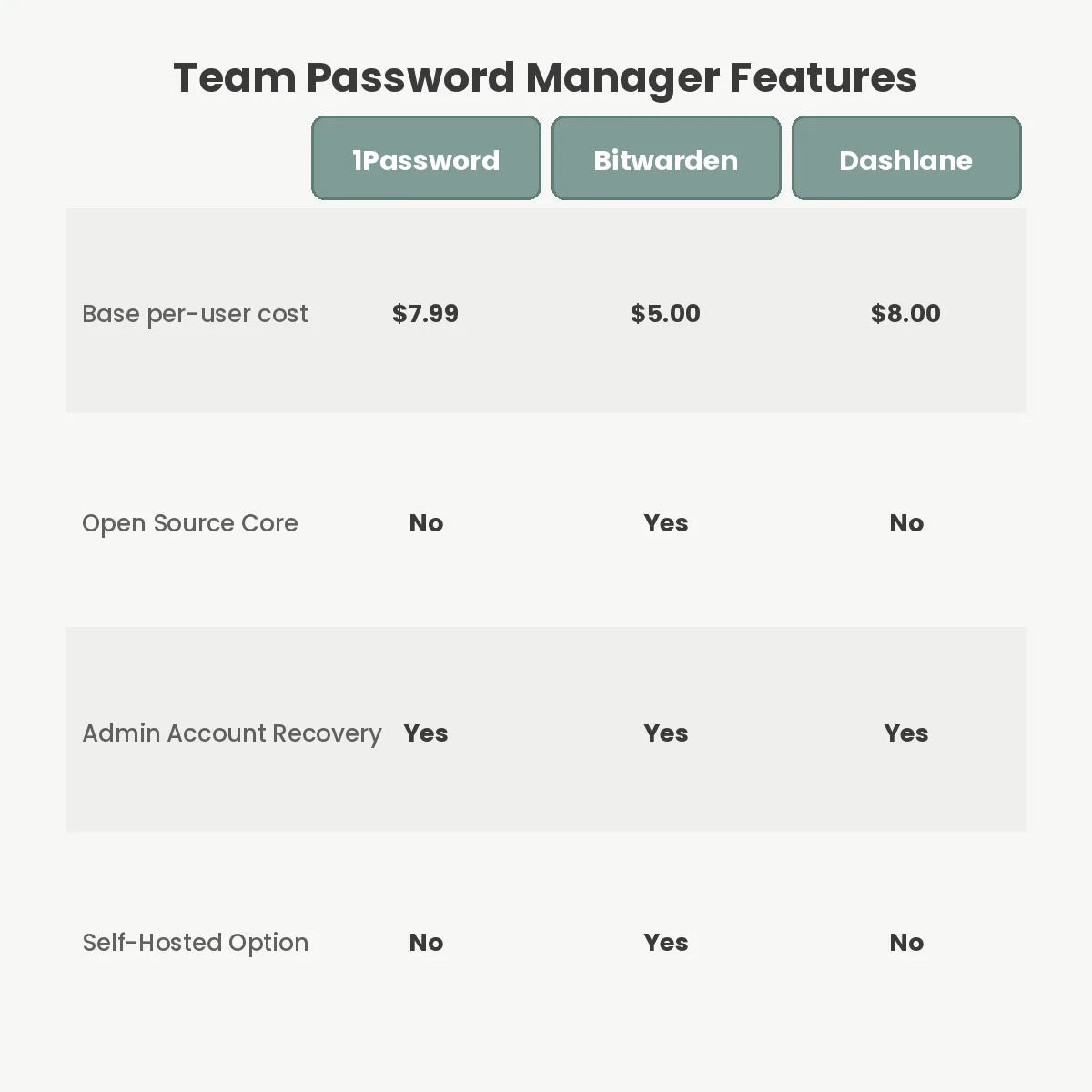 Team Password Manager Features